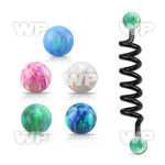 intdop5 anodized industrial coil barbell w synthetic opal balls