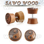 iplswa sawo wood fake plug wlaser edged yin yang logo
