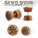 iplswb sawo wood fake plug wlaser edged marijuana logo
