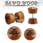iplswc sawo wood fake plug wlaser edged biohazard logo