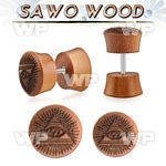 iplswh sawo wood fake plug wlaser edged pyramid w the eye logo