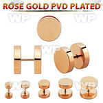 ipttrd rose gold anodized 316l steel fake plug without o rings