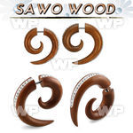 ispswf sawo wood fake plug in spiral shape multi crystal rim