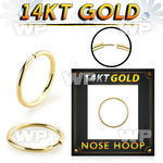 iuaze 14kt gold seamless nose ring 18g