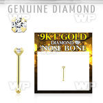ium149 9kt gold nose bone prong set 1 5mm round genuine diamond 