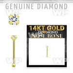 ium14e 14kt gold nose pin claw set natural diamond
