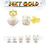 iwam5m one pair 14kt gold ear studs cabochon synthetic opals