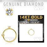 ix18 14kt gold nose ring claw set natural diamond