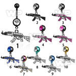 j12yze ion plated steel belly ring l dangling crystal studded belly piercing