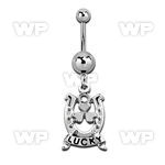 j31slk steel belly ring normal high polished steel ball dangli belly piercing
