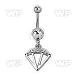 j31sls steel belly ring normal high polished steel ball diamond belly piercing