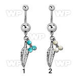 j31ype4 steel belly ring normal high polished steel ball dangli belly piercing