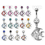 j61y0l steel belly ring 8mm press fit jewel ball dangling multi belly piercing