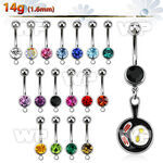 j61y0y steel belly ring 8mm press fit jewel ball dangling baco belly piercing