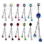 j61ykt steel belly ring w 8mm press fit lower jewel ball two belly piercing