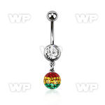 j61ykya steel belly ring w 8mm press fit lower jewel ball dangl belly piercing