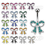 j61zs9 steel belly ring lower crystal ribbon belly piercing