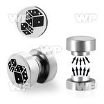 j8me0 steel magnetic fake plup dice logo size 8mm belly piercing