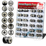 ji8mb display with black ion plated magnetic fake cheater plugs belly piercing