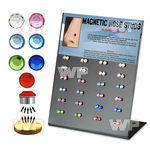 ji9p display with magnetic 3mm flat crystal fake l shaped nose belly piercing