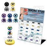 jiepk display with 4mm ion plated steel magnetic labret stud belly piercing
