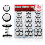jijma0 display with of steel magnetic fake cheater plugs o ring belly piercing