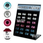 jit0 board with 6mm round crystal magnetic earring s in mixed belly piercing