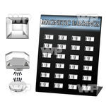 jitl board with 6mm square clear crystal magnetic earr studs belly piercing