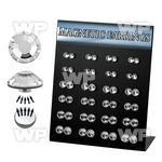 jitz board with 5mm to 7mm round c ear crystal magnetic ear belly piercing