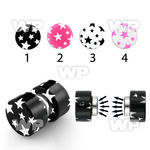 jm77 magnetic acrylic fake cheater plug cute multi star patter belly piercing