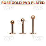 lbttb25 rose gold steel labret with a 2.5mm ball