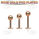 lbttb4s rose gold steel labret with a 4mm ball