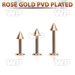 lbttcn4s rose gold steel labret with a 4mm cone