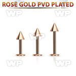 lbttcn5s rose gold steel labret with a 5mm cone