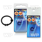 m236t fake black plated silver 925 nose clip 2mm ball size 10mm belly piercing