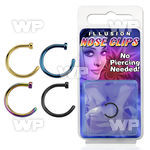 m26bru ion plated 304 stainless steel clip on nose hoop 1mm in belly piercing