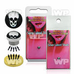 m2jby 4mm silver 925 magnetic fake labret stud stud skull on belly piercing