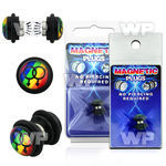 m2jmeee black magnetic fake plug black double male sign on rainbo belly piercing