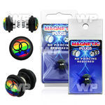 m2jmeep black magnetic fake plug black double female sign on rain belly piercing