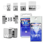 m2jmees steel fake plug square sides in blister package or extra ear lobe piercing