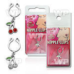 m2umkl nonpiercing nipple clip dangling crystal cherries belly piercing
