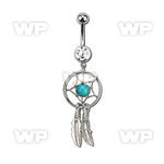 mcd544 steel belly banana w dangling dreamcatcher design