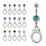 mcd765 steel belly banana w dangling dangling handcuff