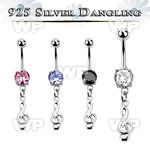 mcdvd17 steel belly banana w round cz silver musical note