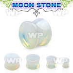 mi344 real moon stone opalite double flared plug ear lobe piercing