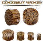 mo4 coconut wood double flare saddle plug ear lobe piercing