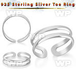 mrl9y silver adjustable toe ring two bands