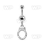 msd765 316l steel belly banana w dangling handcuff 