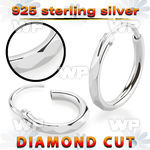 mx5b4 pair hoop earrings round tube diamond cut