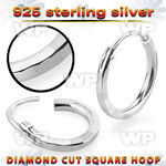 mx5b7 pair hoop earrings square tube diamond cut